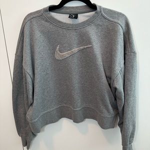 Grey Cropped Nike Sweatshirt